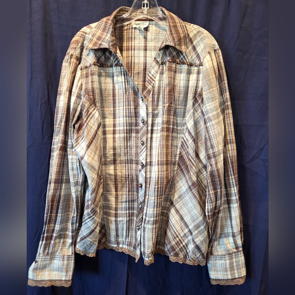 Coldwater Creek Plaid Blouse